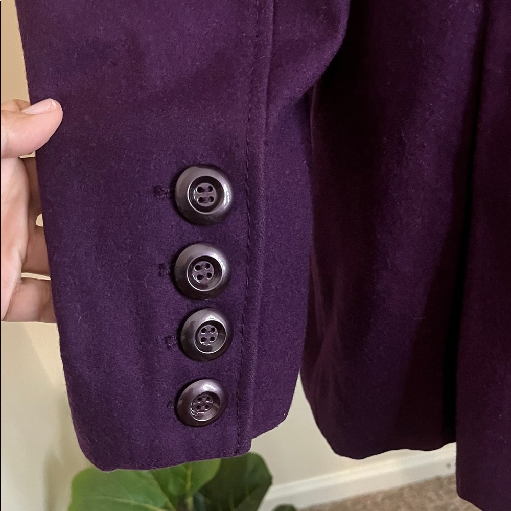 Guess Women's Dark Purple Pea Coat Size L - Picture 5 of 8